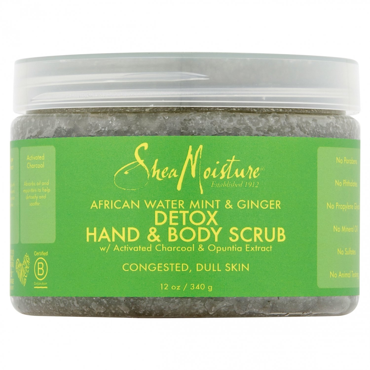 Shea Moisture African Water Mint & Ginger Detox Hand & Body Scrub 12 fl OZ.