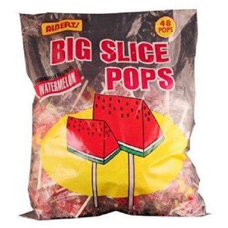 Alberts Bag (48 Pc) Big Slice Pops Watermelon 20oz
