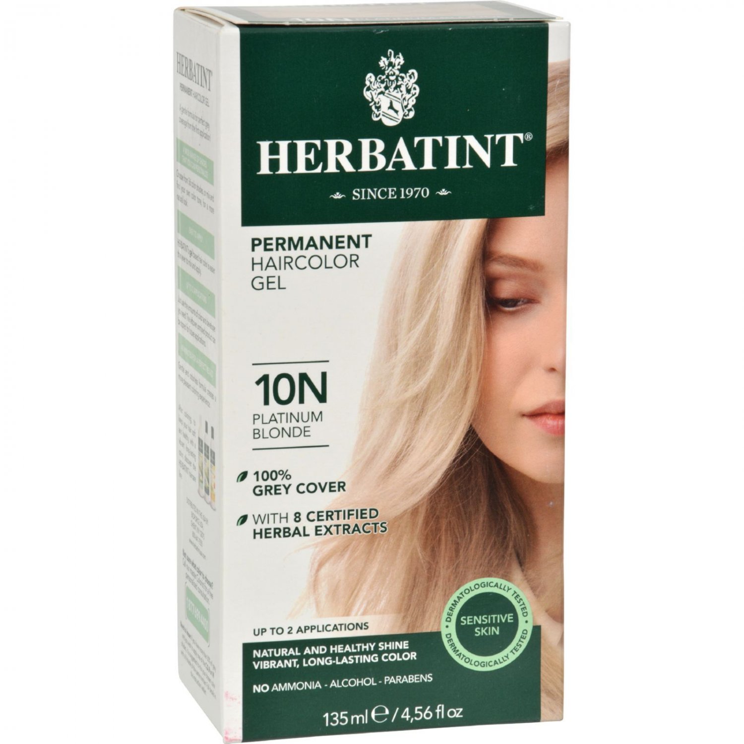 Herbatint Permanent Herbal Haircolour Gel 10N Platinum Blonde - 135 ml