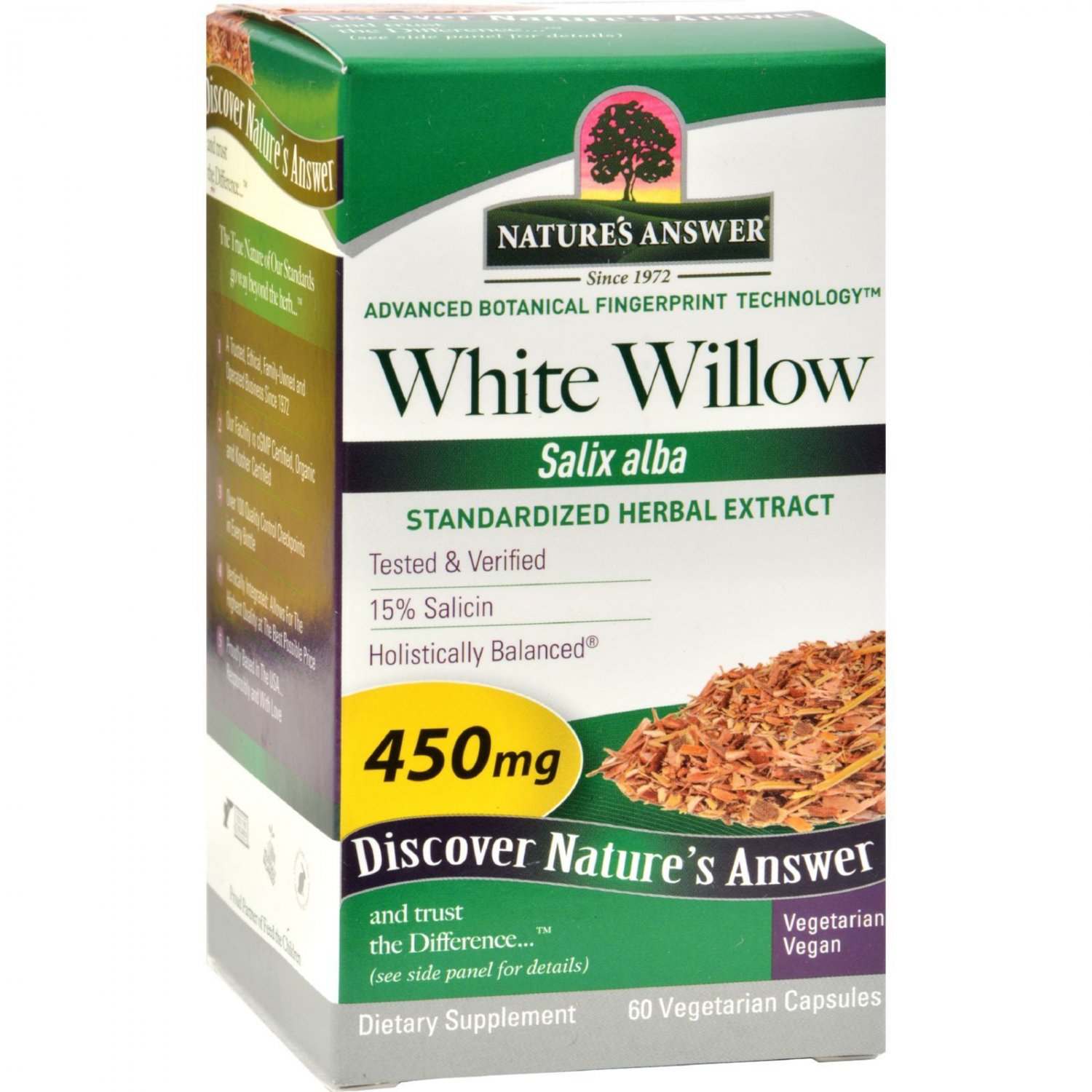 Nature's Answer White Willow Bark Standardized - 60 vcaps