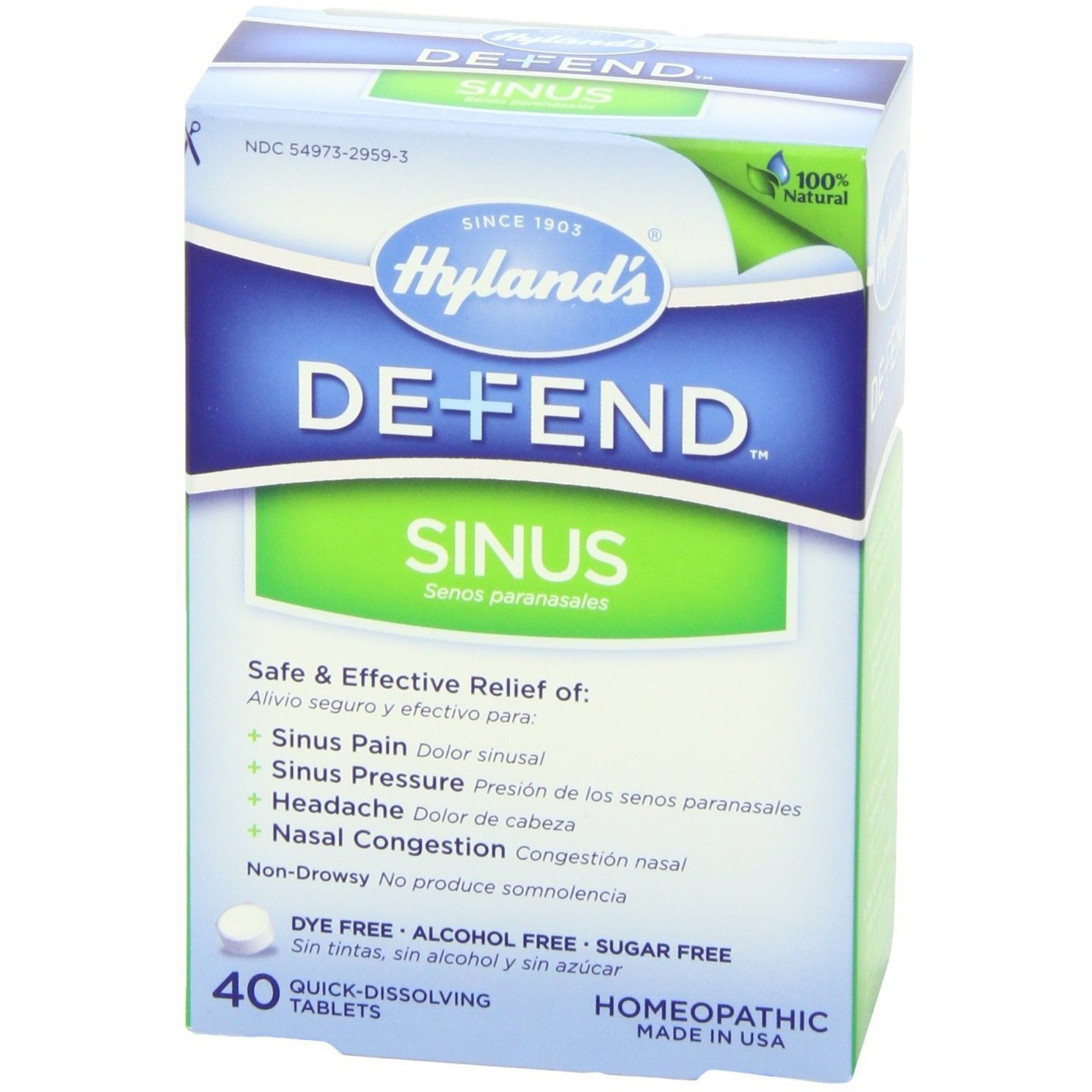 Hylands Homeopathic Sinus - Defend - 40 Tablets