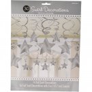 Amscan Swirl Party Pk Shtng Strs Slvr