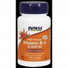 Now Foods - High Potency Vitamin D-3 5000 IU 240 Softgels - Pack of 2