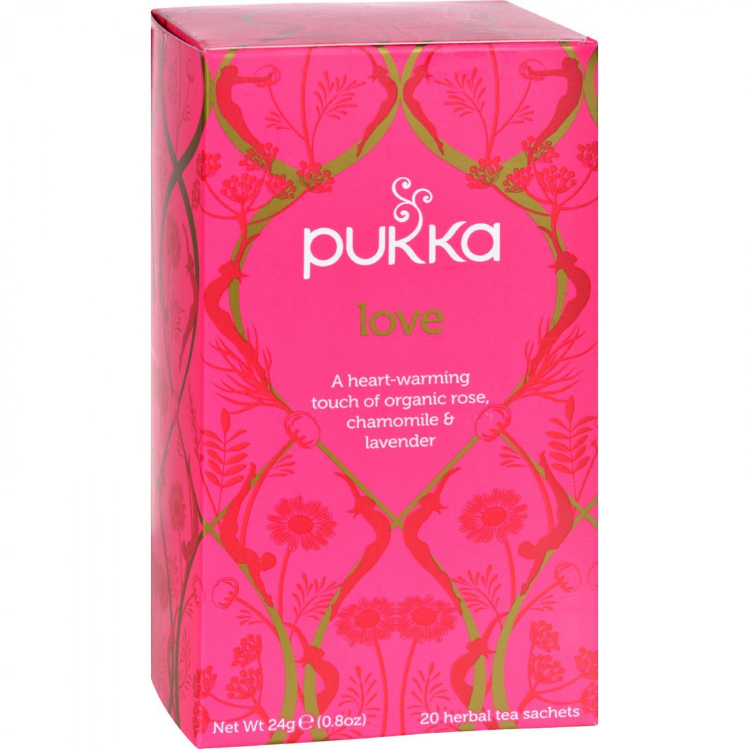 Pukka Herbal Teas Love Organic Rose Chamomile and Lavender Tea - Caffeine Free - 20 Bags