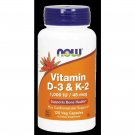 NOW Foods Vitamin D-3 & K-2 - 120 Veg Capsules