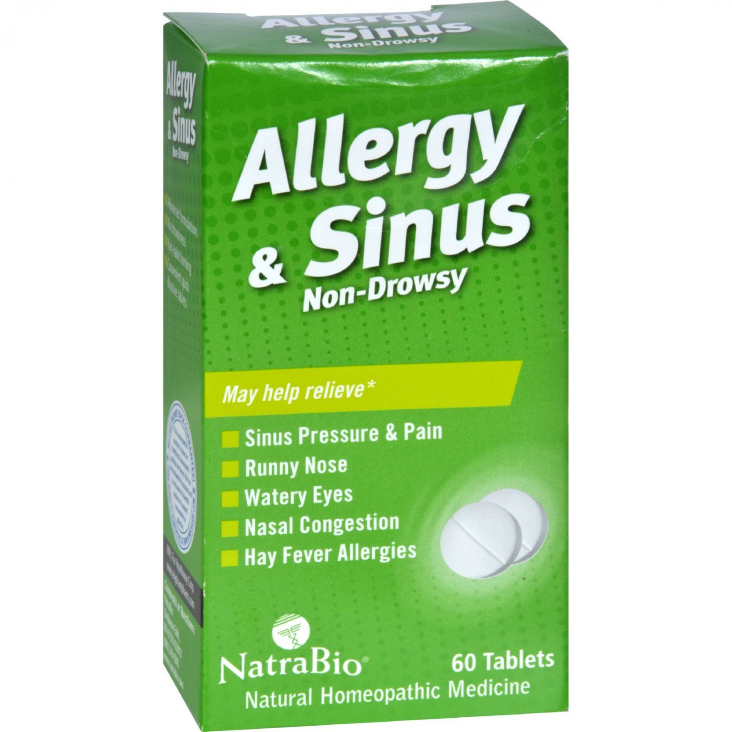 NatraBio Allergy and Sinus Non-Drowsy - 60 Tablets