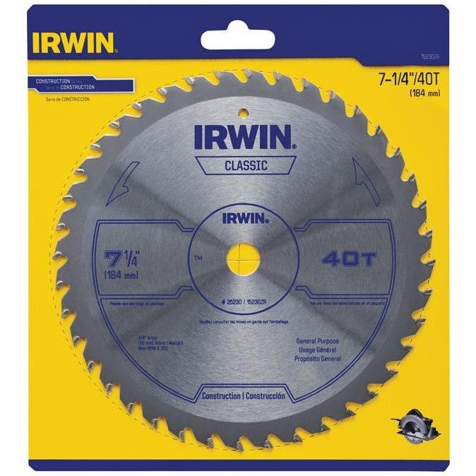 Irwin 15230 7-1/4"" 40-Tooth Classic Series Circular Saw Blade