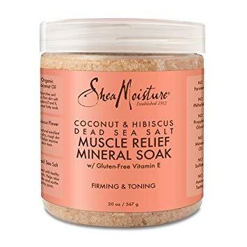 Shea Moisture Coconut & Hibiscus Dead Sea Salt Muscle Relief Mineral Soak 20 Oz