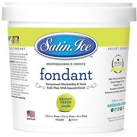 Satin Ice Bright Green Vanilla Fondant A 2lb Pail