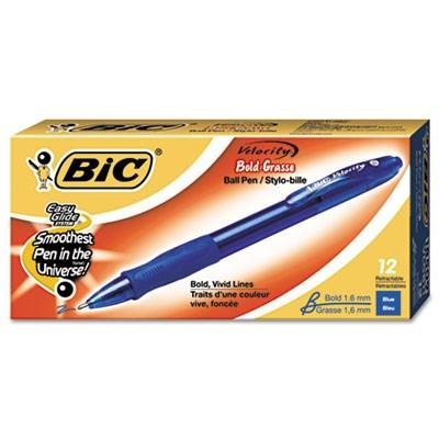 Velocity Ballpoint Retractable Pen, Blue Ink, Bold, Dozen