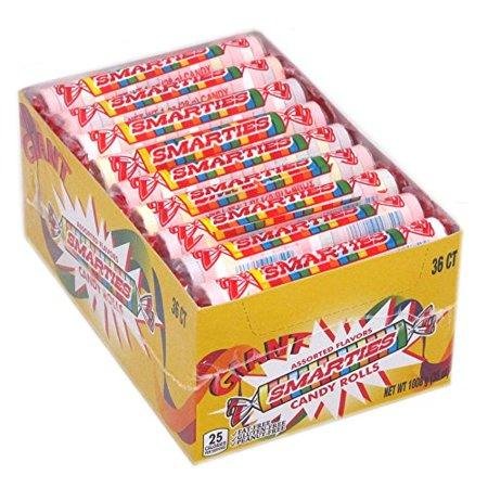 Giant Smarties Candy Rolls - 36 Individually Wrapped