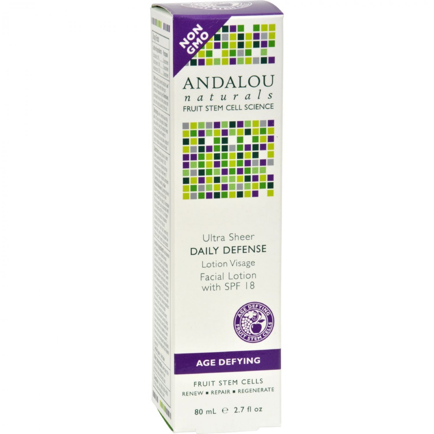 Andalou Naturals Ultra Sheer Daily Defense Facial Lotion with SPF 18 - 2.7 fl oz