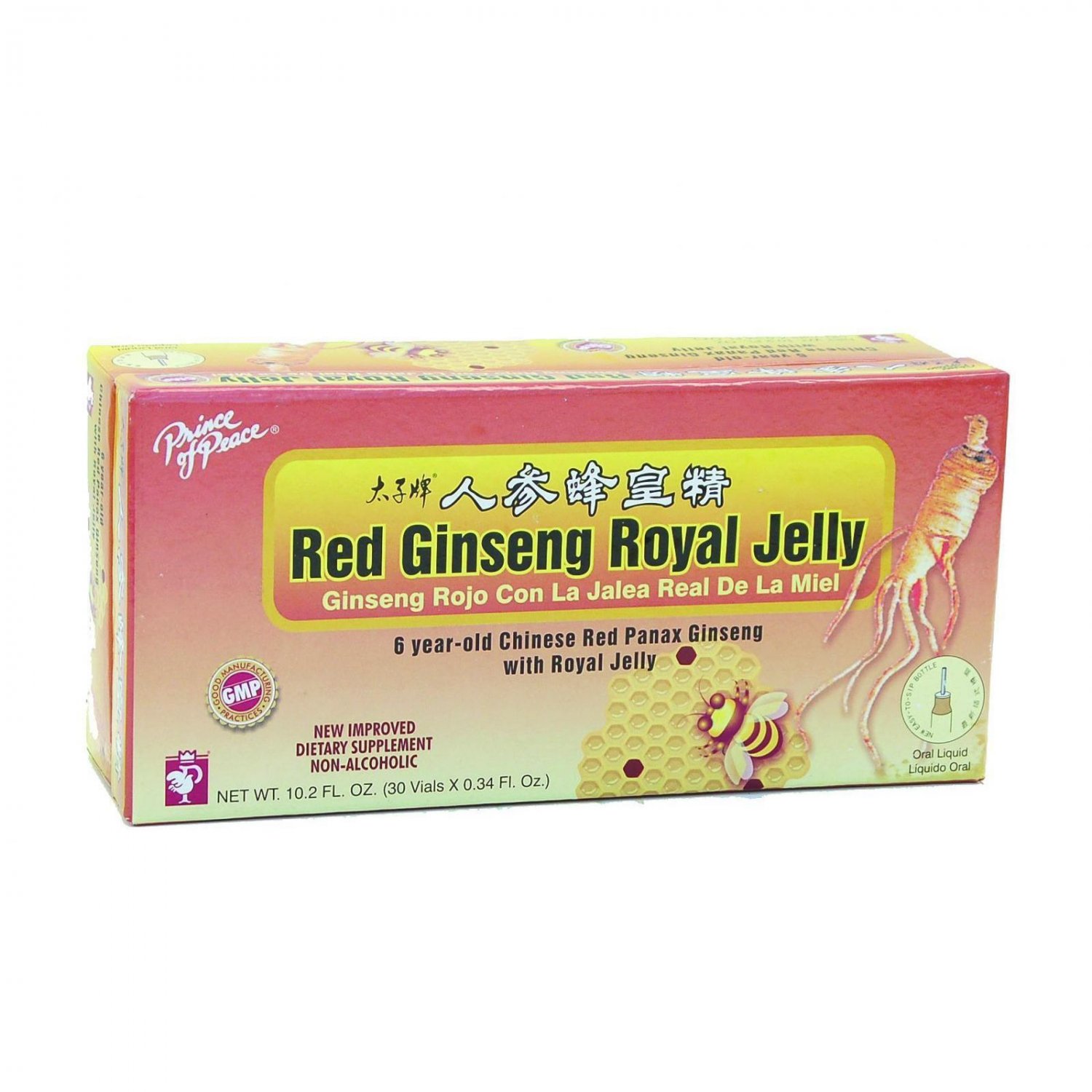 Prince of Peace Red Ginseng - Royal Jelly - 10 cc - 30 Count