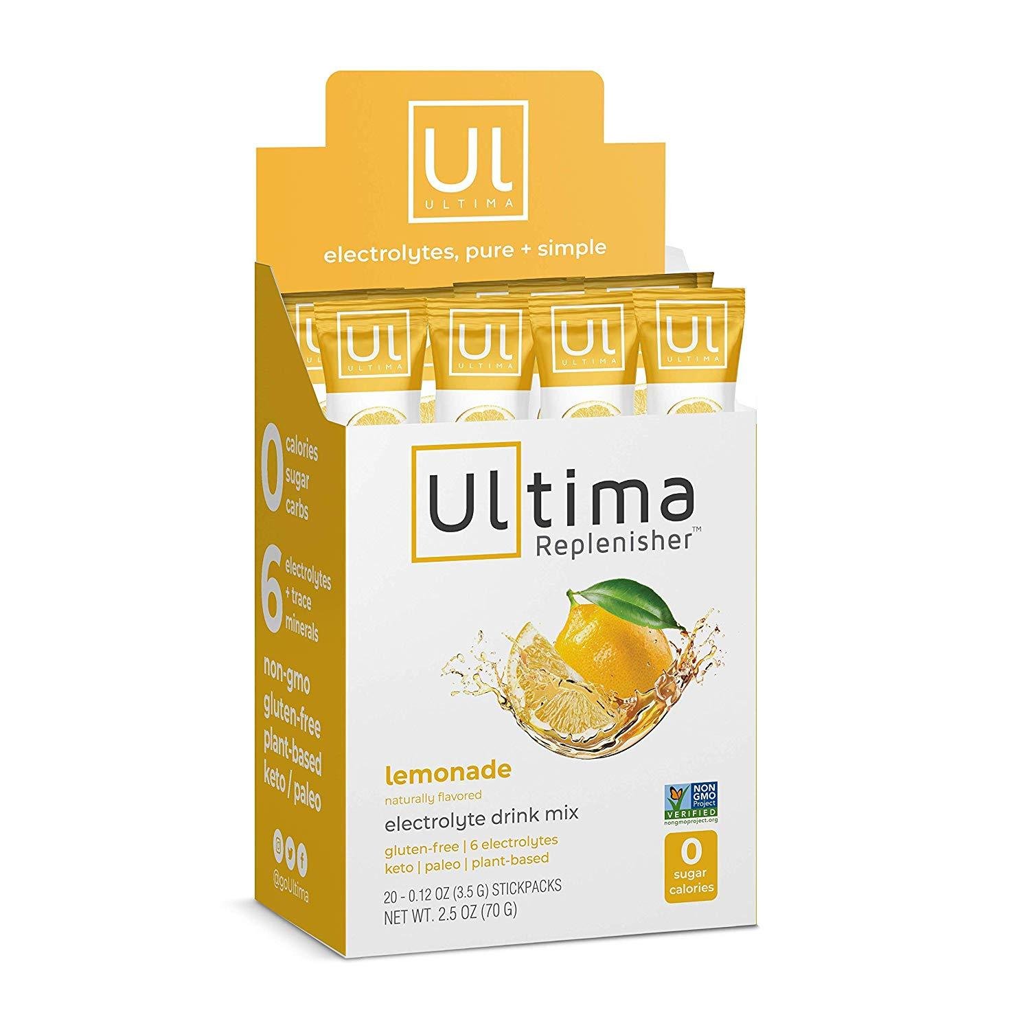 Ultima Replenisher Electrolyte Hydration Powder Lemonade 20 Count