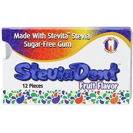 STEVITA, STEVIADENT GUM,NAT FRUIT 12 CT