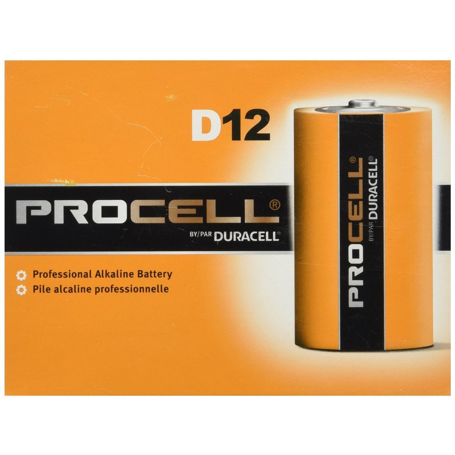 Duracell Procell Alkaline Batteries D12 Box of 12 Batteries