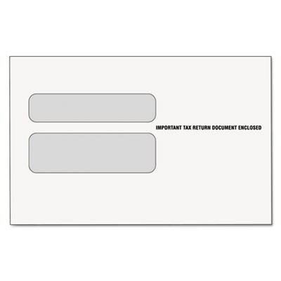 Double Window Tax Form Envelope for W-2 Laser Forms, 9x5-5/8, 50/Pack