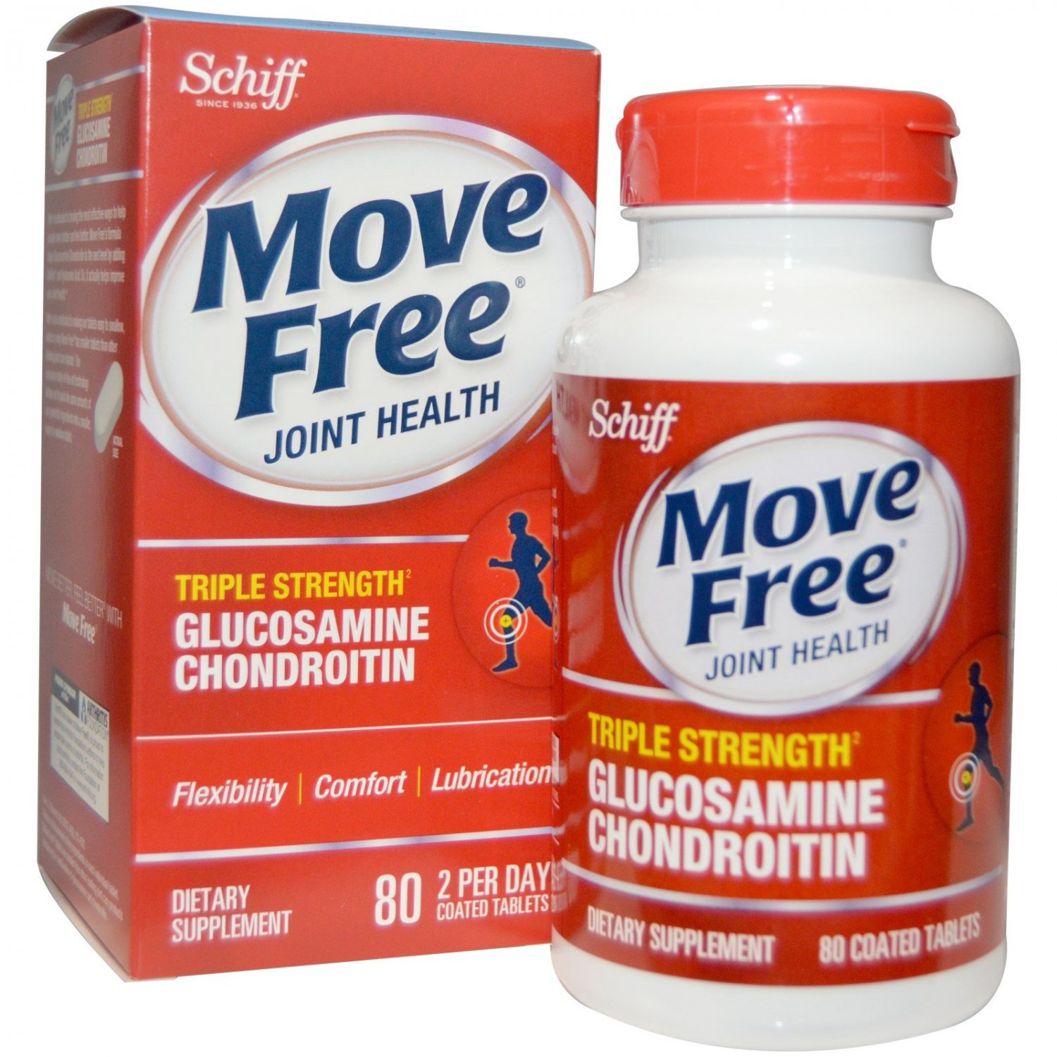 Schiff Move Free Advanced Triple Strength + Msm  Vitamin D3 80 Coated Tablets
