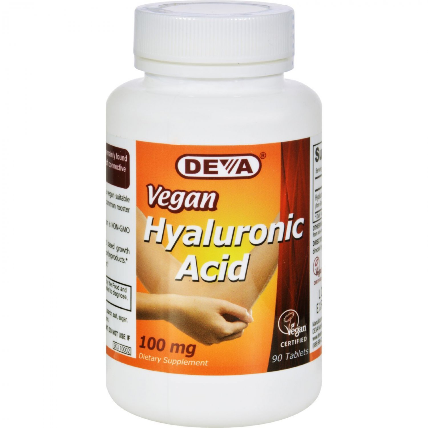 Devan Vegan Vitamins Hyaluronic Acid - 100 mg - Vegan - 90 Tablets