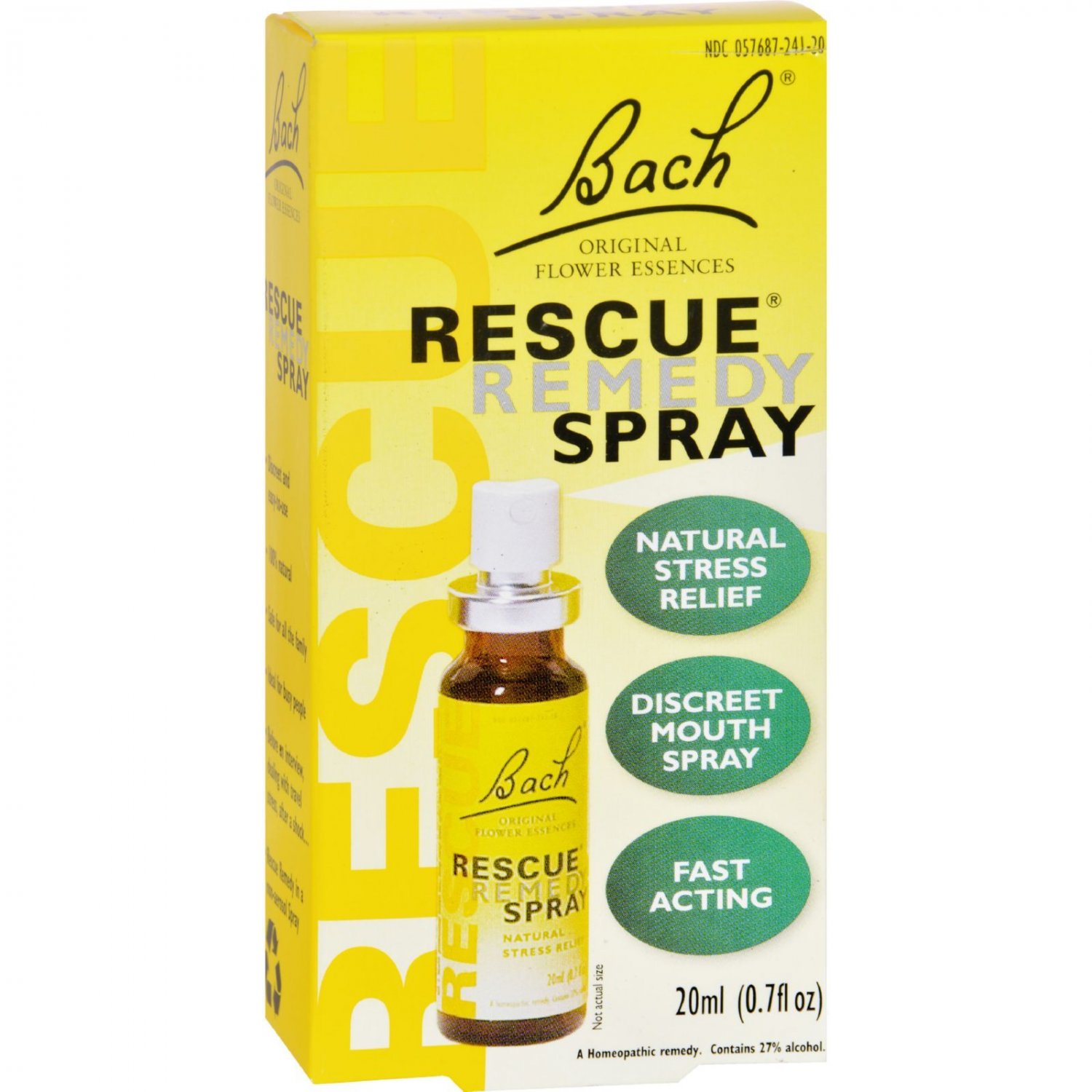 Bach Flower Remedies Essences Rescue Remedy Spray Original Flower - 0.7 fl oz