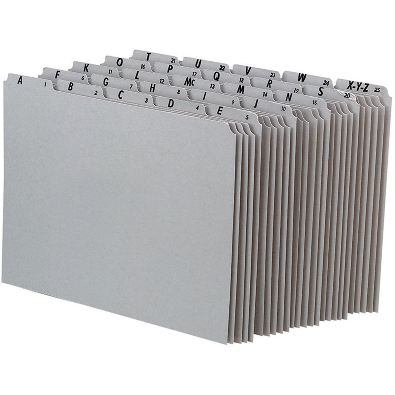 Recycled Top Tab File, Alpha, 1/5 Tab, Pressboard, Letter, 25/Set