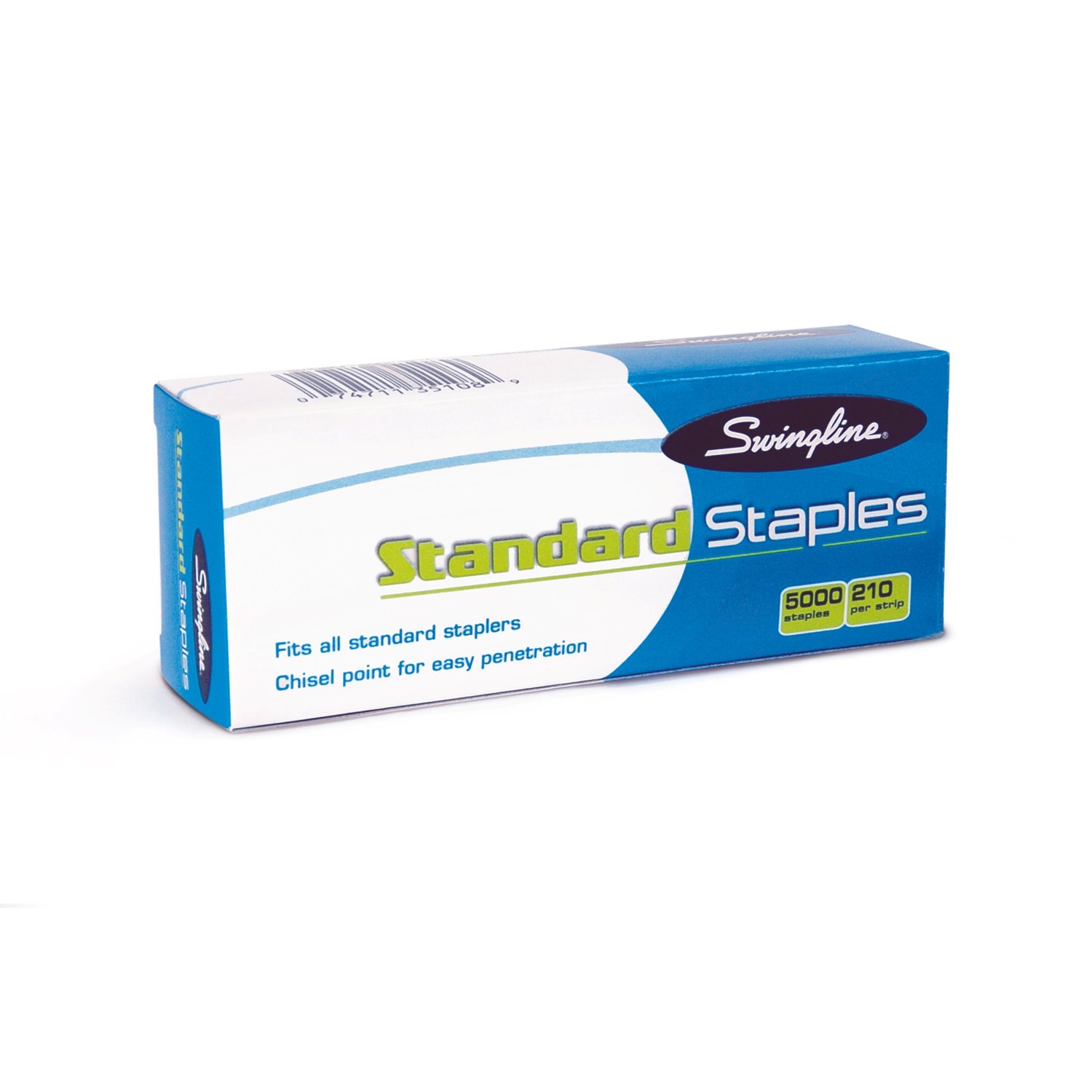 ACCO BRANDS, INC., S.F. 1 Standard Economy Chisel Point 210 Full Strip Staples, 5,000/Box