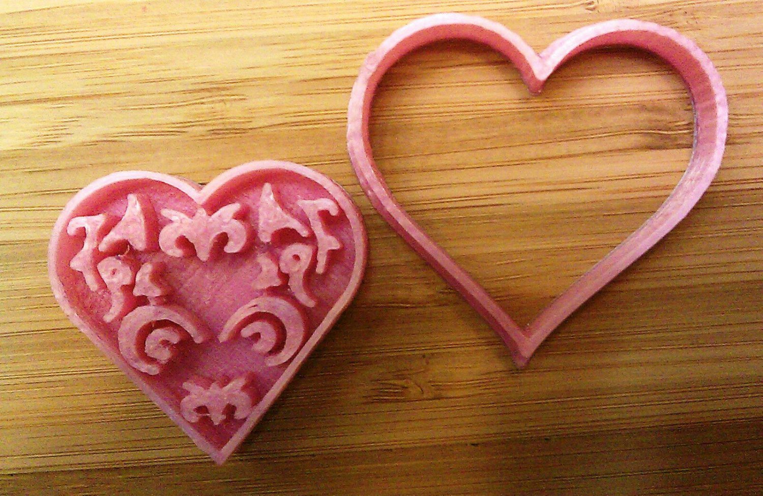 Valentine - Designer Heart Cookie Cutter - Choice of Sizes - 3D Printed Plastic