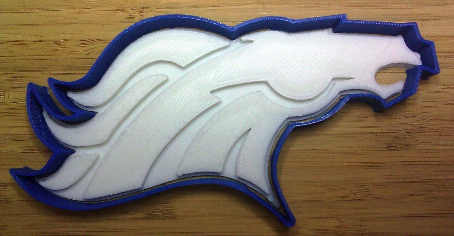 Denver Broncos Cookie Cutter - Choice of Sizes (Sports Football) - 3D Printed