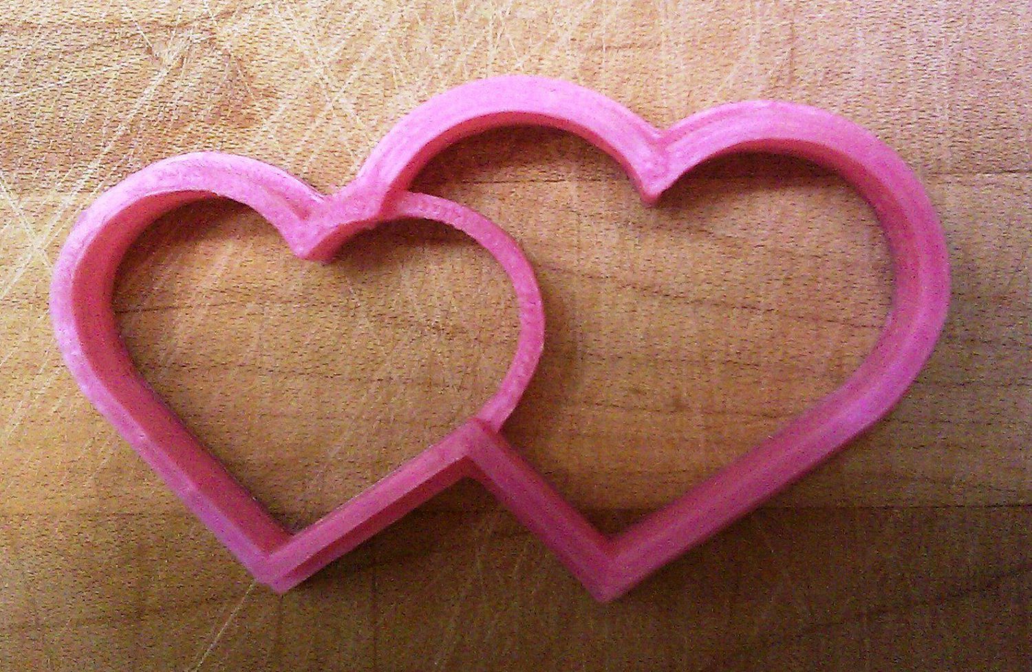 Valentine - Double Hearts Cookie Cutter - Choice of Sizes - 3D Printed Plastic