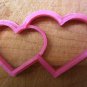 Valentine - Double Hearts Cookie Cutter - Choice of Sizes - 3D Printed Plastic