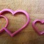 Valentine - Double Hearts Cookie Cutter - Choice of Sizes - 3D Printed Plastic