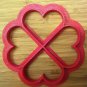 Valentine - 4 Hearts Cookie Cutter - Choice of Sizes - 3D Printed Plastic