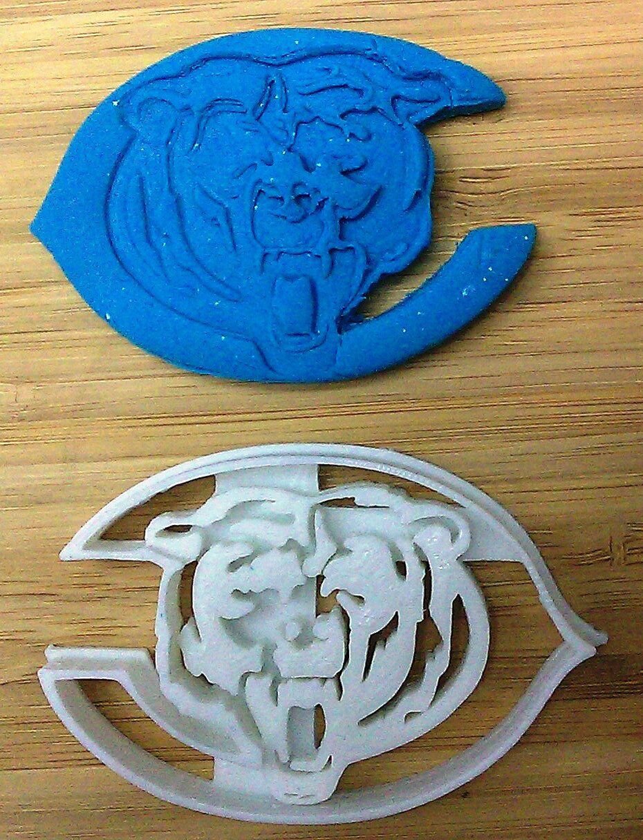 Chicago Bears Bear Cookie Cutter - Choice of Size (Sports Football) - 3D Printed