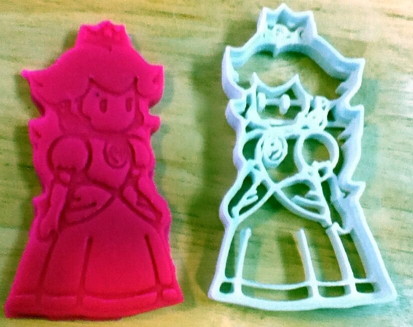 Princess Peach Cookie Cutter (Super Mario) Choice of Sizes (3D Printed Plastic)