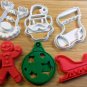 Christmas Cookie Cutters I - Gingerbread Man Ornament Deer Santa Sleigh Stocking