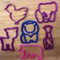Animal Cookie Cutters: Lion, Giraffe, Elephant, Deer, Bear, Bird - 5 Sizes