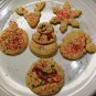 Christmas Cookie Cutters F - Ornament, Reindeer, Santa, Sleigh Snowman Snowflake
