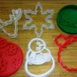 Christmas Cookie Cutters F - Ornament, Reindeer, Santa, Sleigh Snowman Snowflake