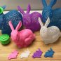 Easter Bunny Solid or Laced (Voronoi) Choice of Sizes - 3D Printed Plastic