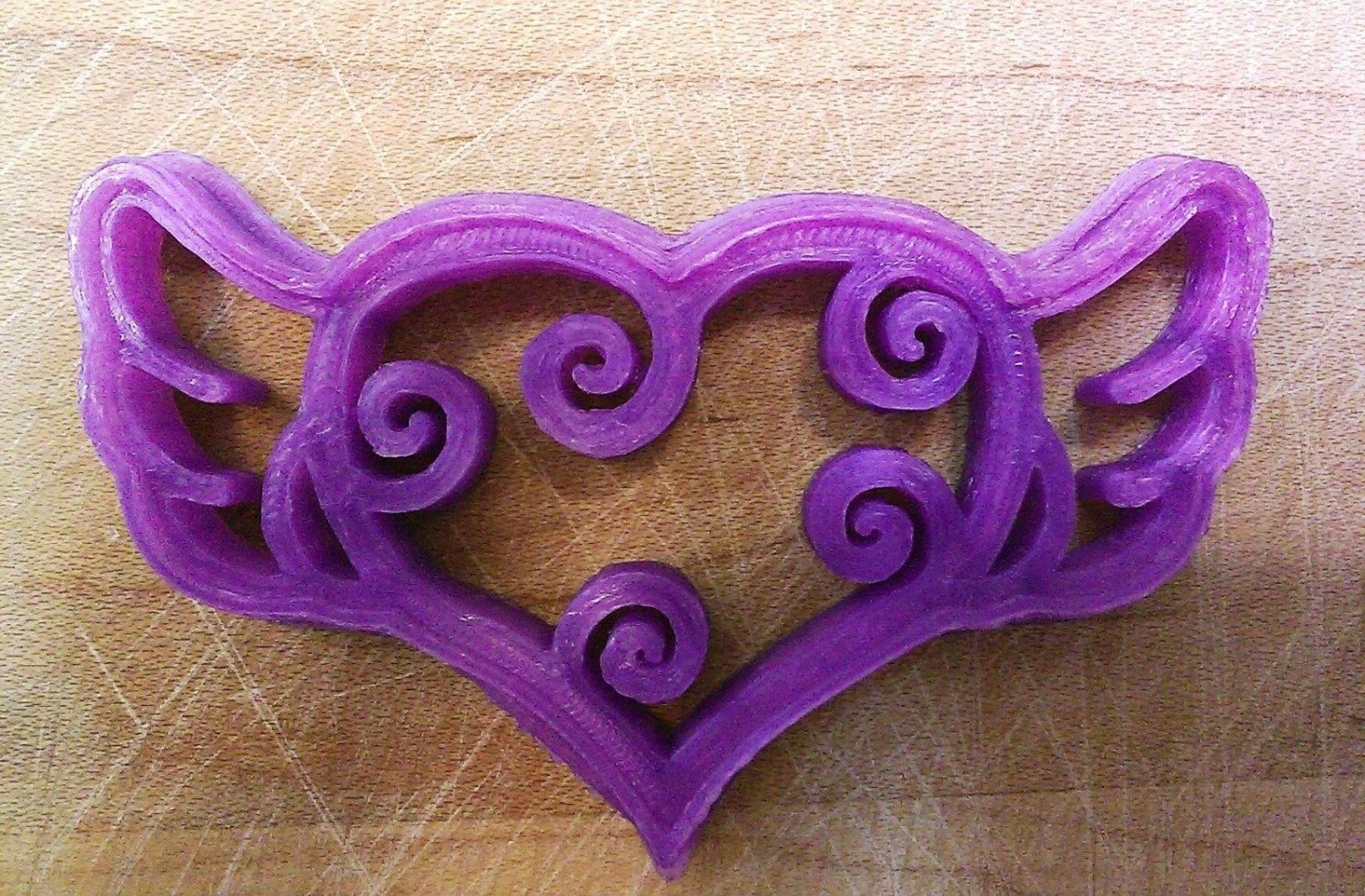 Valentine - Heart in Wings Cookie Cutter - Choice of Sizes - 3D Printed Plastic