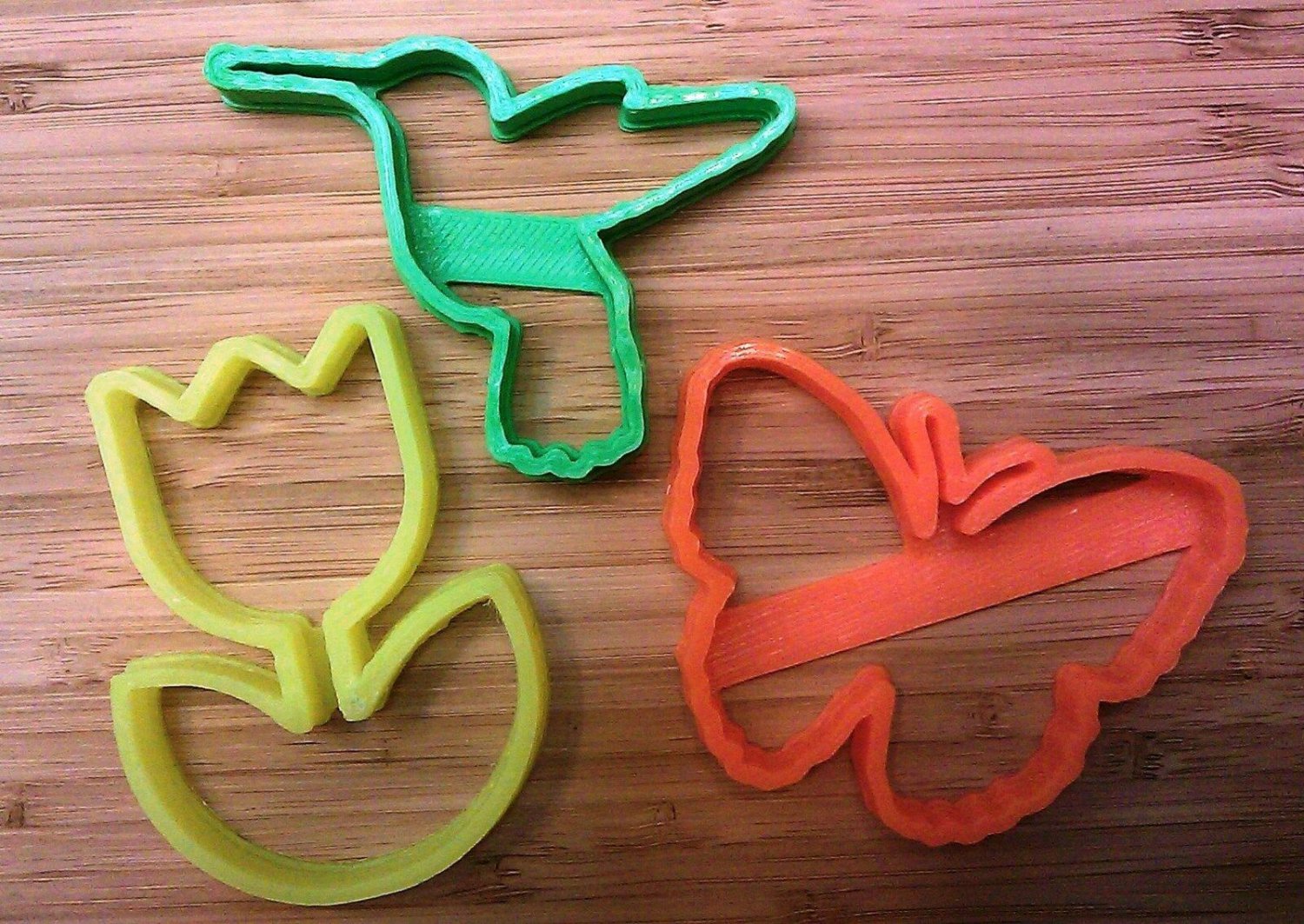 Spring Time Cookie Cutters - Butterfly, Tulip, Hummingbird - Choice of Sizes
