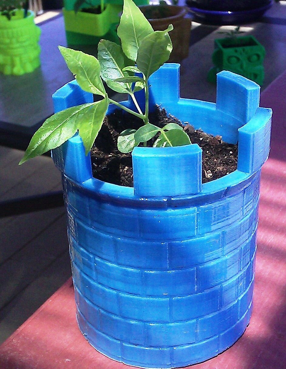 Castle Tower Planter - 3D Printed Plastic