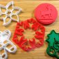 Christmas Cookie Cutters H - Gingerbread Man, Mistletoe, Reindeer Snowflake Star