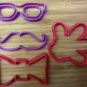Cookie Cutters: Mustache, Bow Tie, Glasses, Sunglasses, Glove - Choice of Sizes