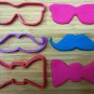Cookie Cutters: Mustache, Bow Tie, Glasses, Sunglasses, Glove - Choice of Sizes