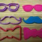 Cookie Cutters: Mustache, Bow Tie, Glasses, Sunglasses, Glove - Choice of Sizes