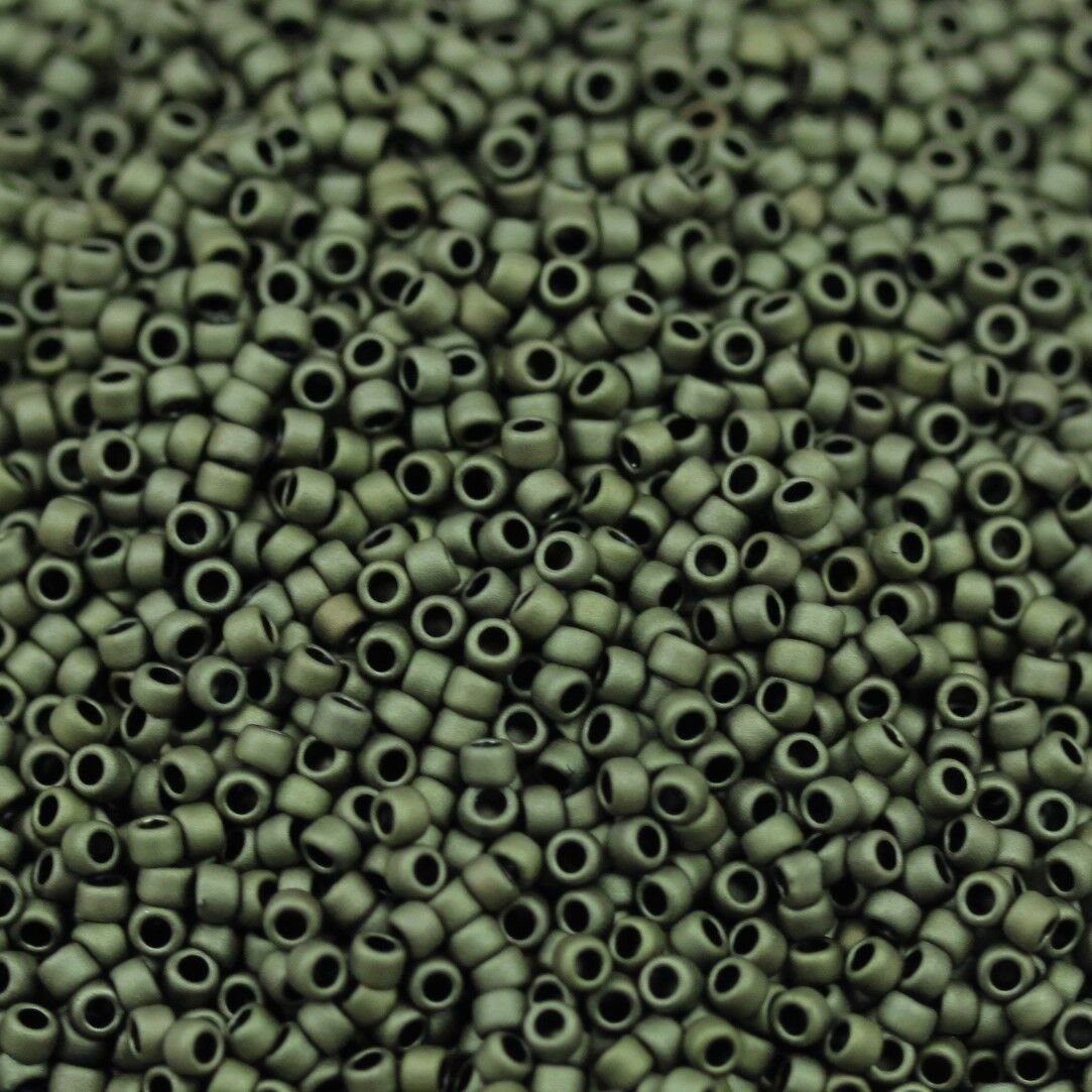 Wsini Japanese Rocailles Seed Beads Main Color Matte Dark Olive
