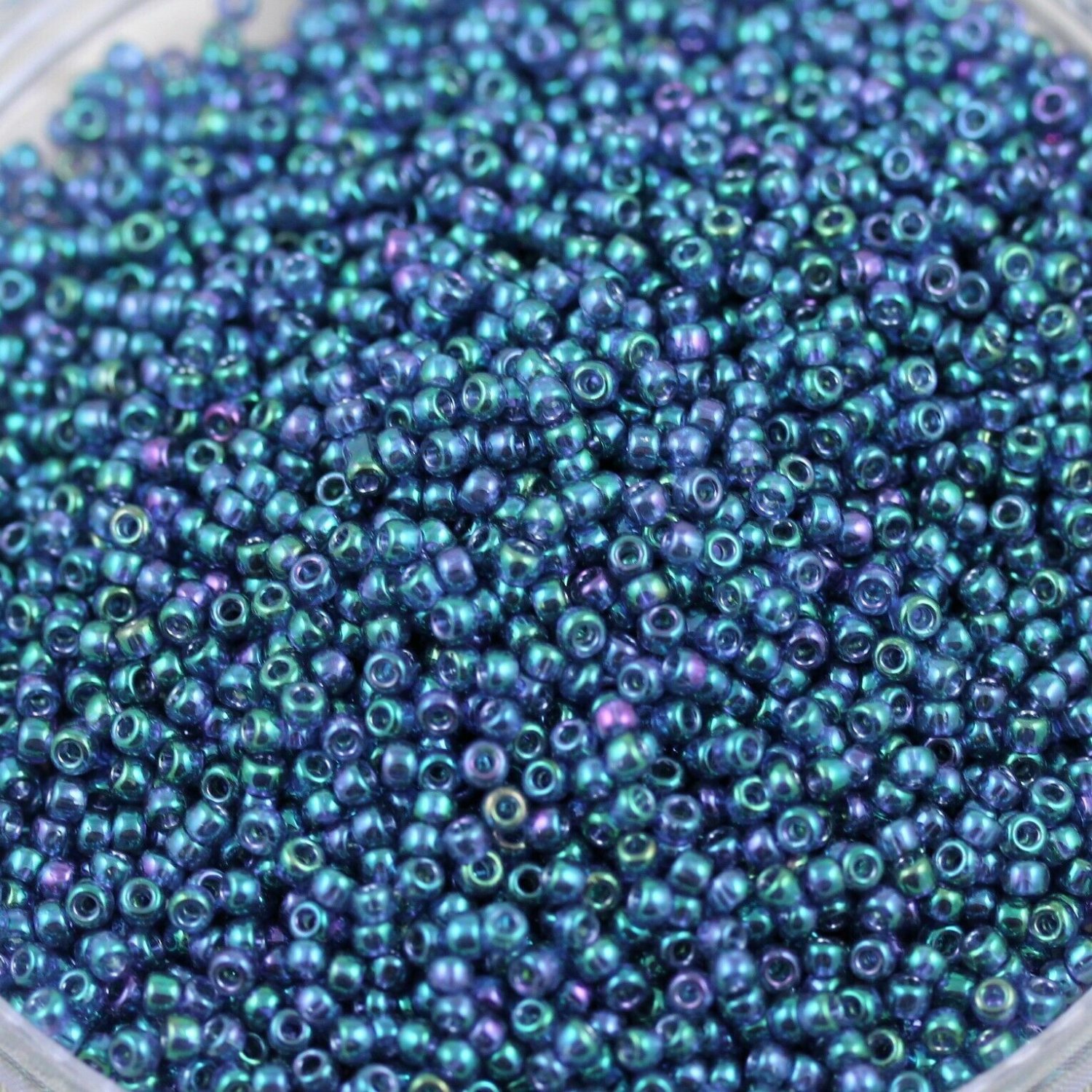 Wsini Japanese Rocailles Seed Beads Main Color Gold Lustered Lt Tanzanite