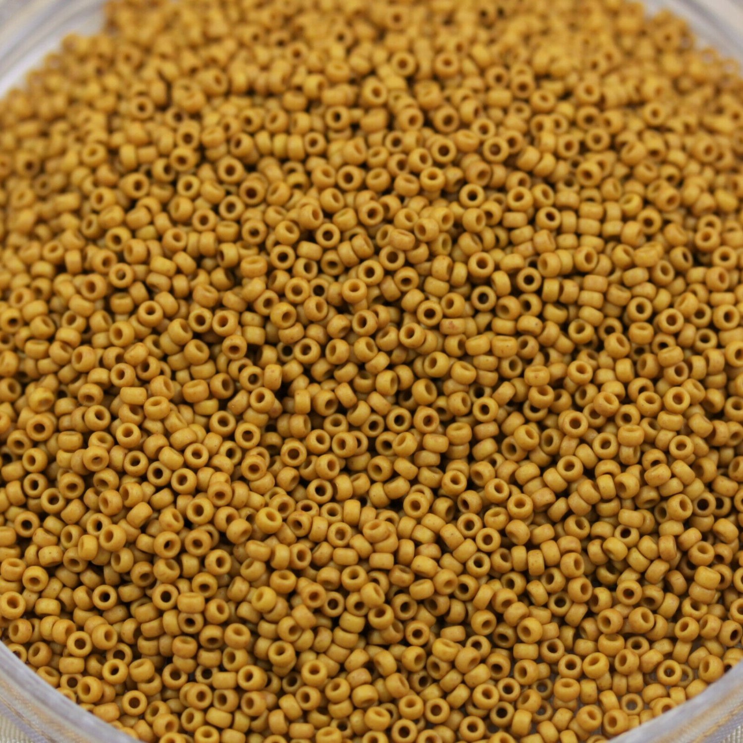 Wsini Japanese Rocailles Seed Beads Main Color Frosted Mustard Yellow