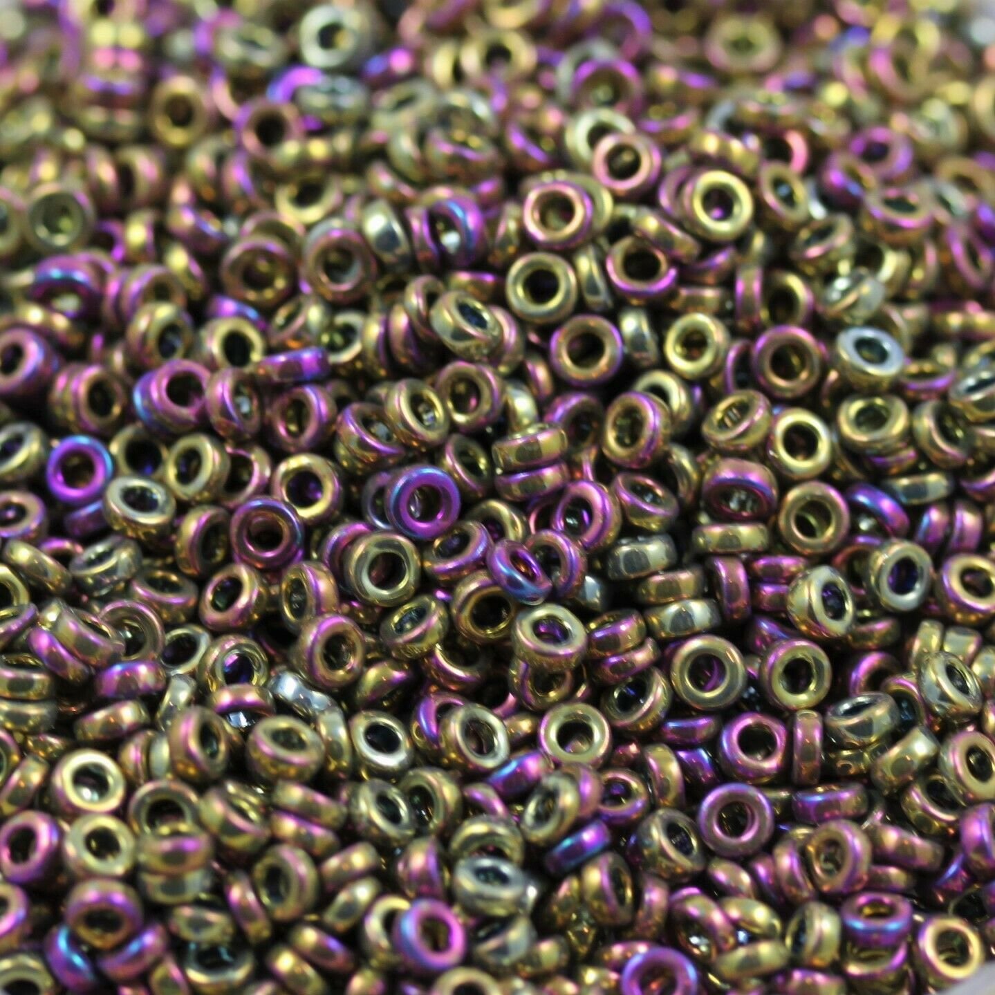 Wsini Spacer Miyuki seed beads Main Color Metallic Purple Gold iris